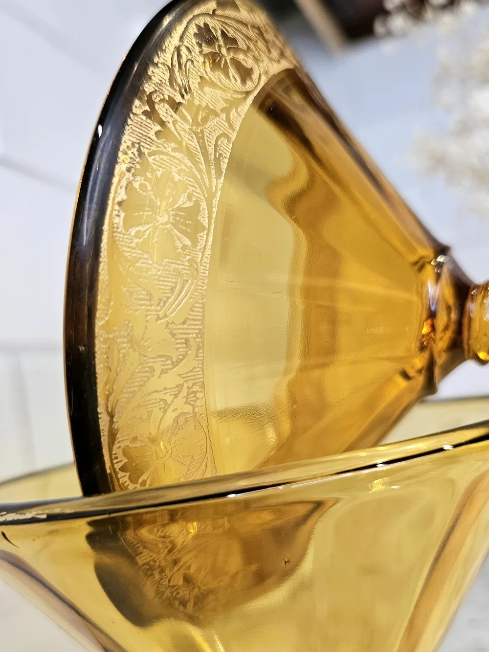 Westmoreland Amber Glass Compote Covered Candy Dish Home Accent Art Deco Vanity